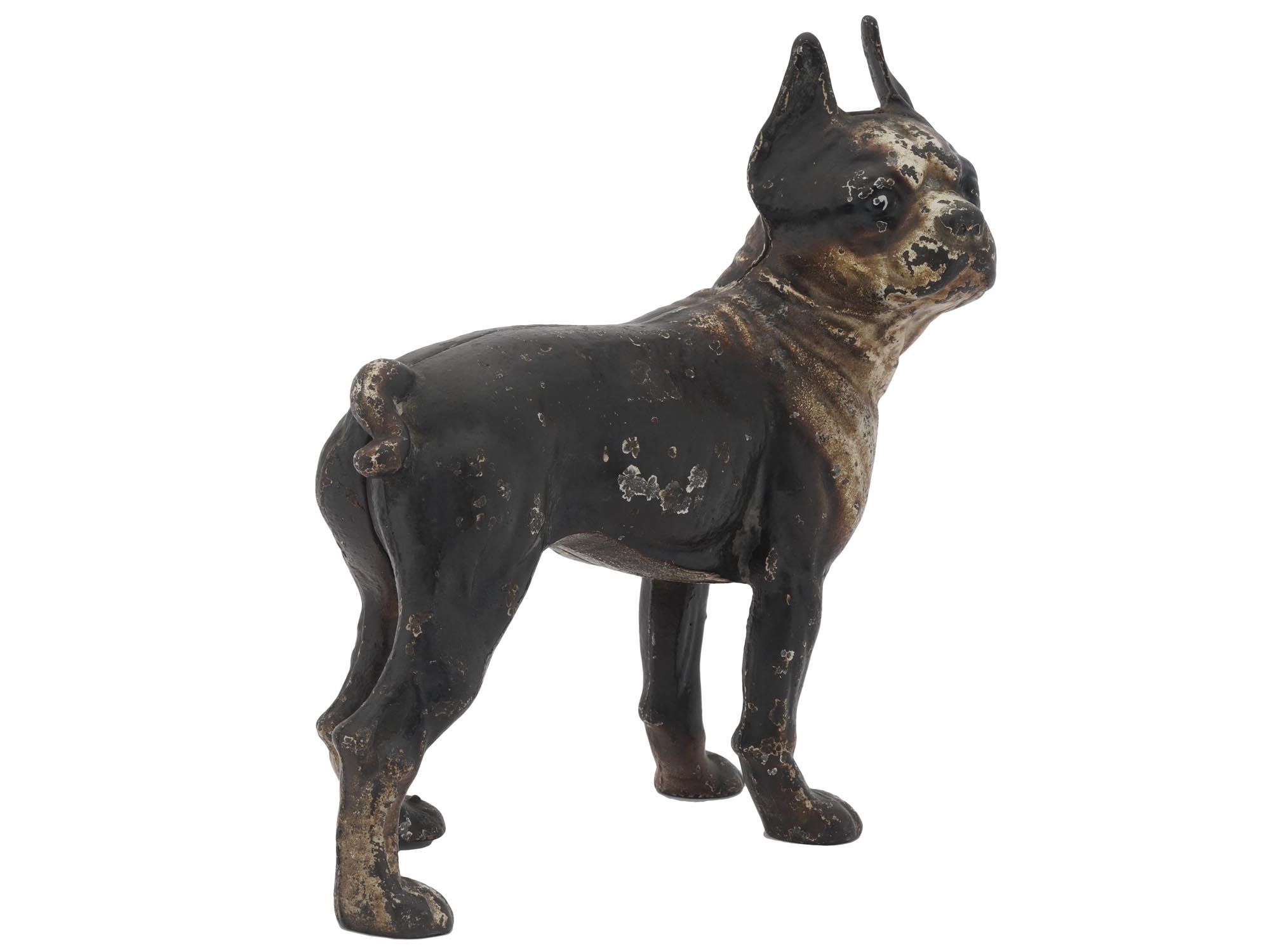 VINTAGE COLD PAINTED CAST IRON FIGURE OF BULL DOG PIC-1